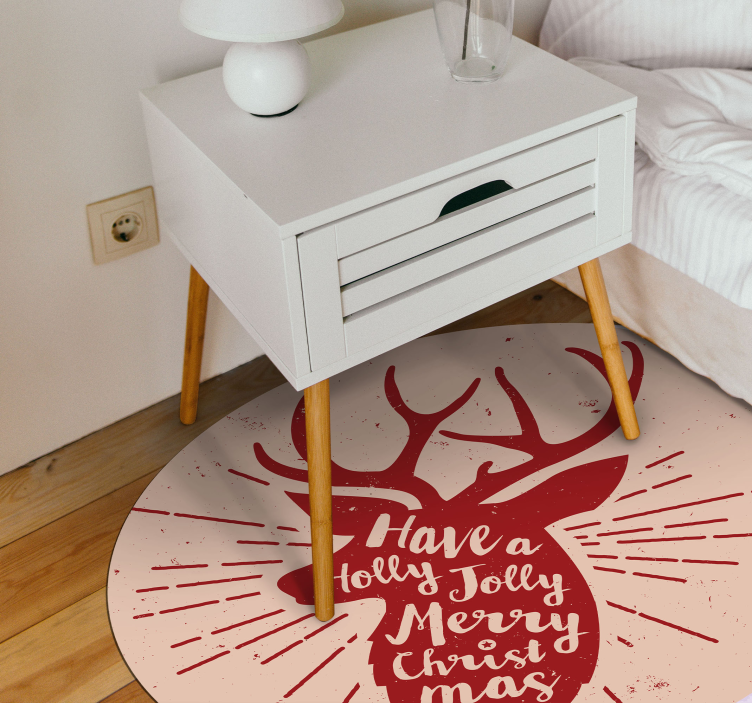 Christmas vinyl carpet with reindeer design - TenStickers