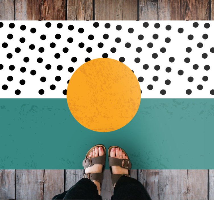 Circle and Dots minimalist vinyl carpet - TenStickers