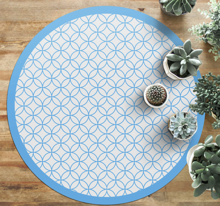Circular blue elegant pattern geometric vinyl carpet - TenStickers