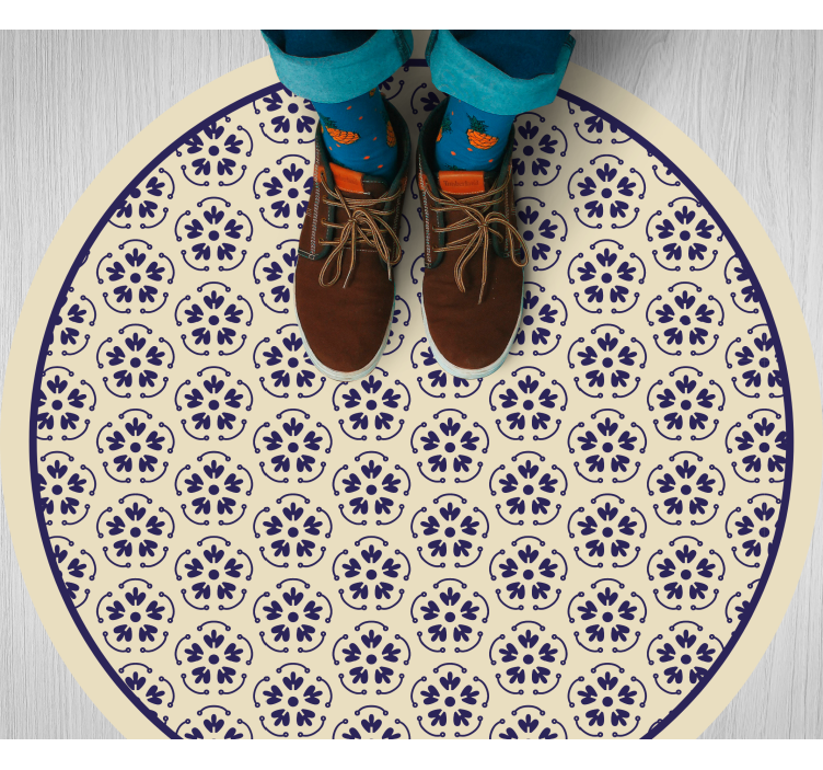 Circular Mosaic Pattern floral vinyl carpet - TenStickers