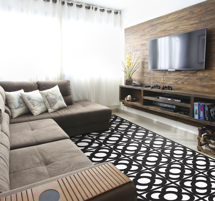 Circular Motifs geometric vinyl carpet - TenStickers