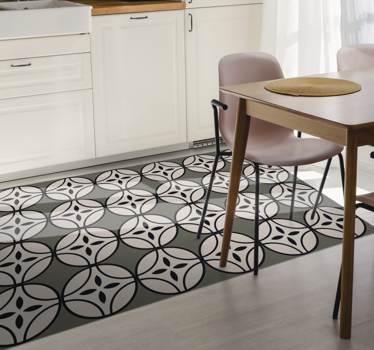 Circular harmony kitchen vinyl carpet - TenStickers