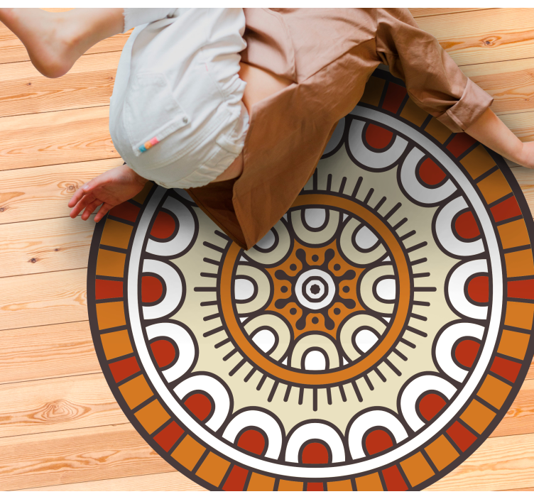 Circular Patterned Motif mandala vinyl carpet - TenStickers