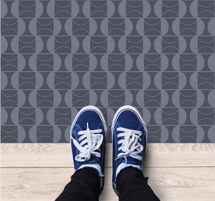 Circular Patterned Style geometric vinyl carpet - TenStickers