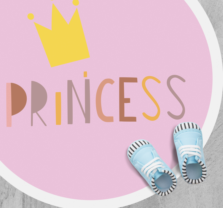 Circular Princess Crown nursery vinyl carpet - TenStickers