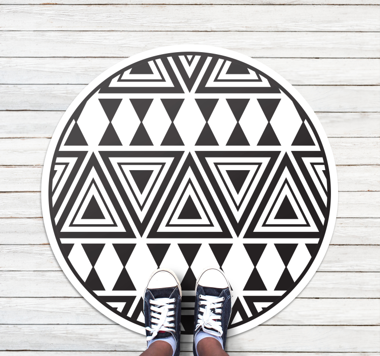 Circular Tribal Patterns geometric vinyl carpet - TenStickers