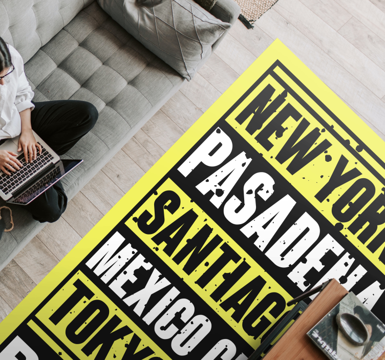 Cities Text Overlay custom vinyl carpet - TenStickers