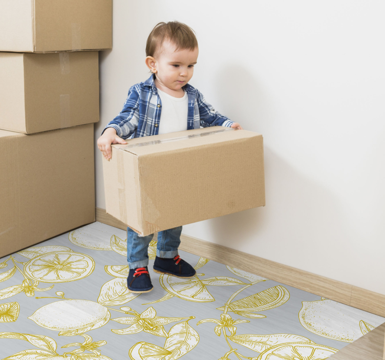 Citrus Botanical Pattern floral vinyl carpet - TenStickers