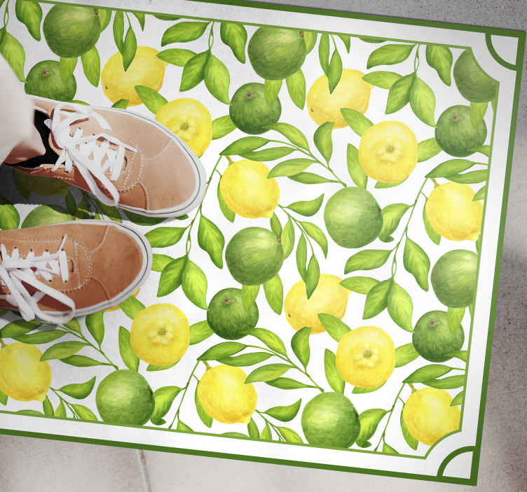 Citrus leaf pattern kitchen vinyl carpet - TenStickers