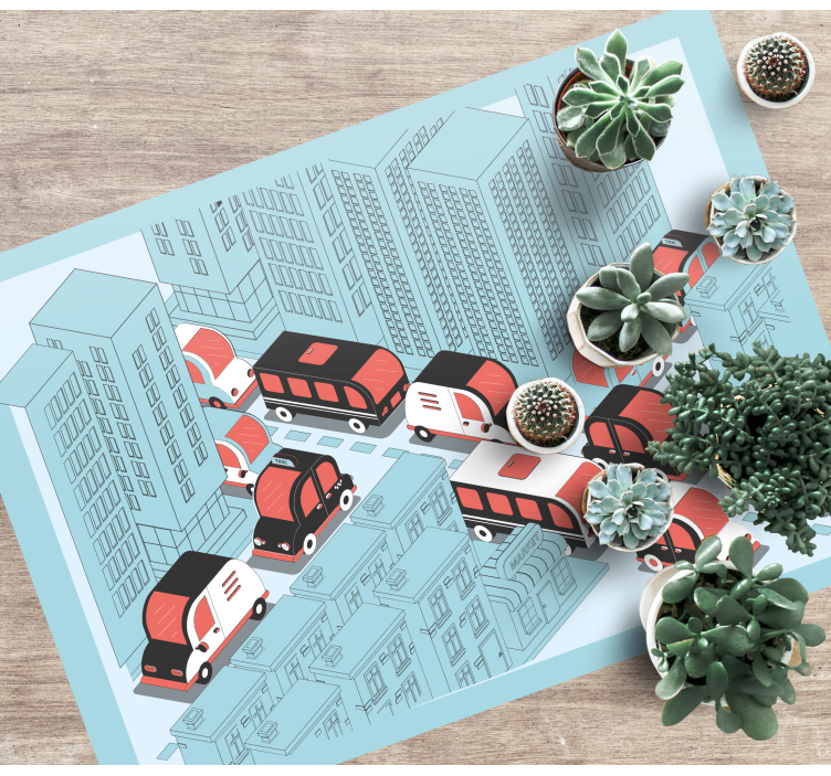 City Traffic Scene road vinyl carpet - TenStickers