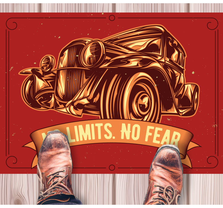 Classic car illustration custom vinyl carpet - TenStickers