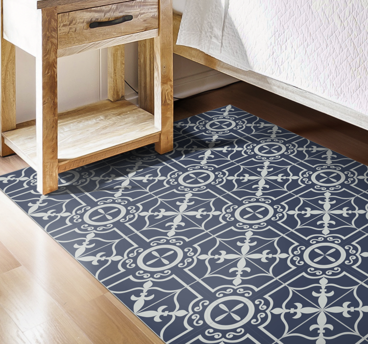 Classic tiles pattern bedroom vinyl carpet - TenStickers