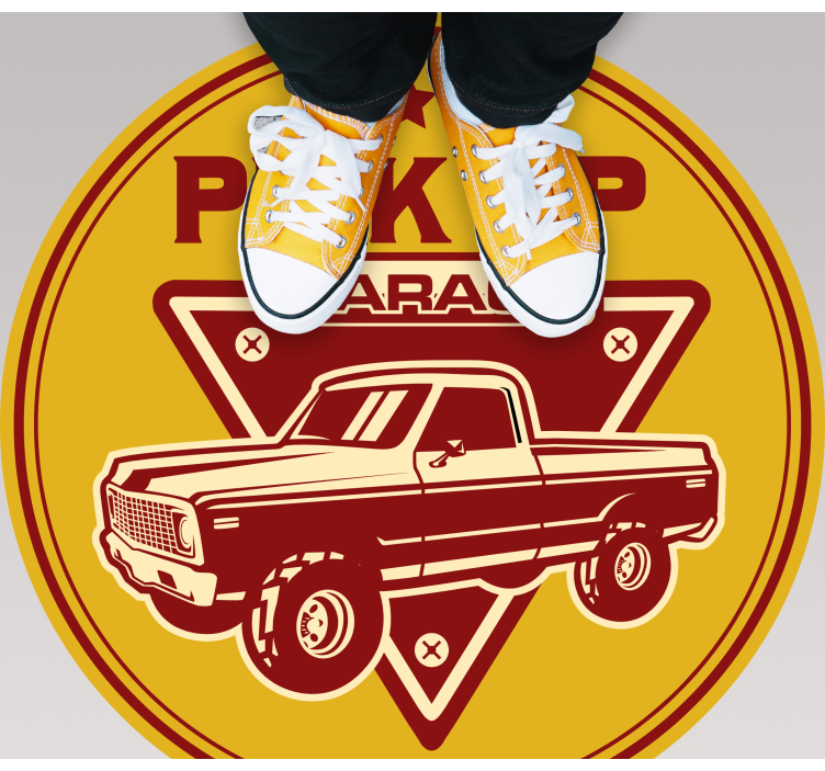 Classic pickup garage vintage vinyl carpet - TenStickers