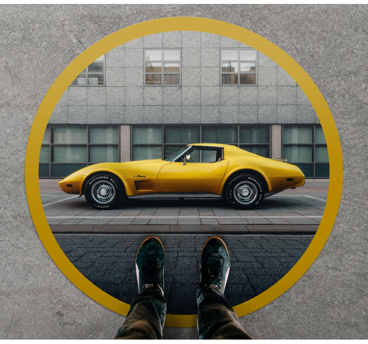 Classic yellow car teen vinyl carpet - TenStickers