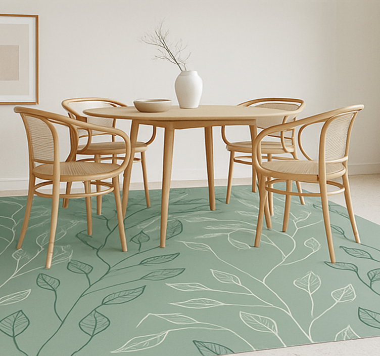 Clean Botanical Overlay dining room vinyl carpet - TenStickers
