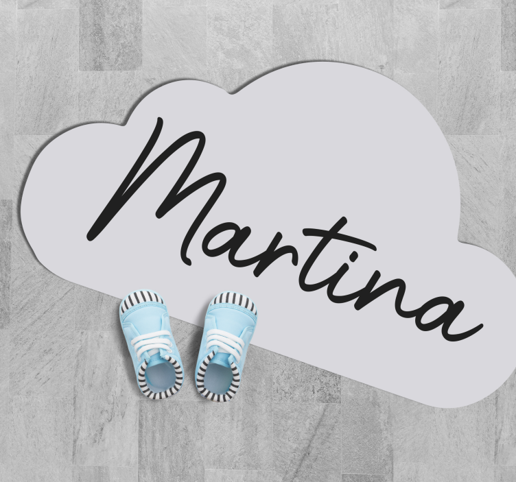 Grey cloud with name kids vinyl carpet - TenStickers
