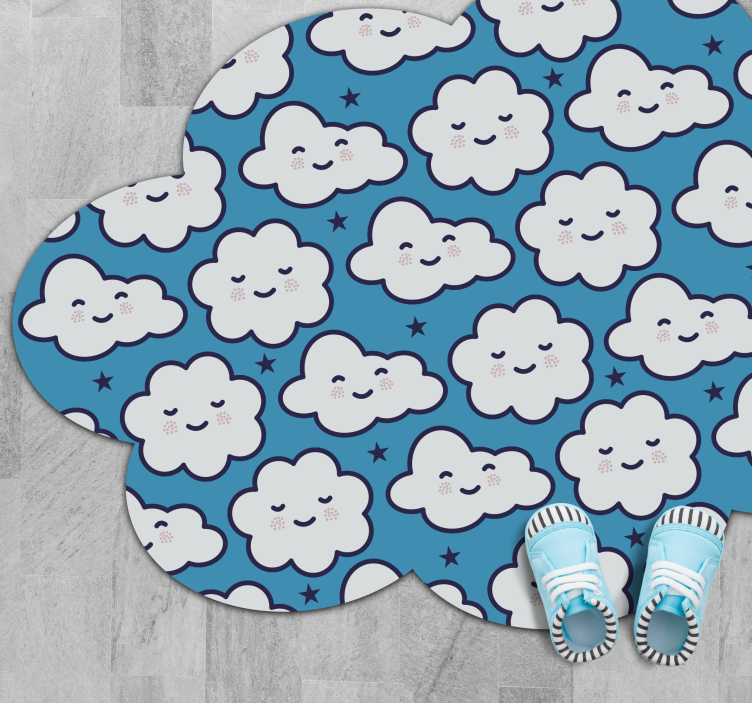 Cloudy Dreamscape nursery vinyl carpet - TenStickers
