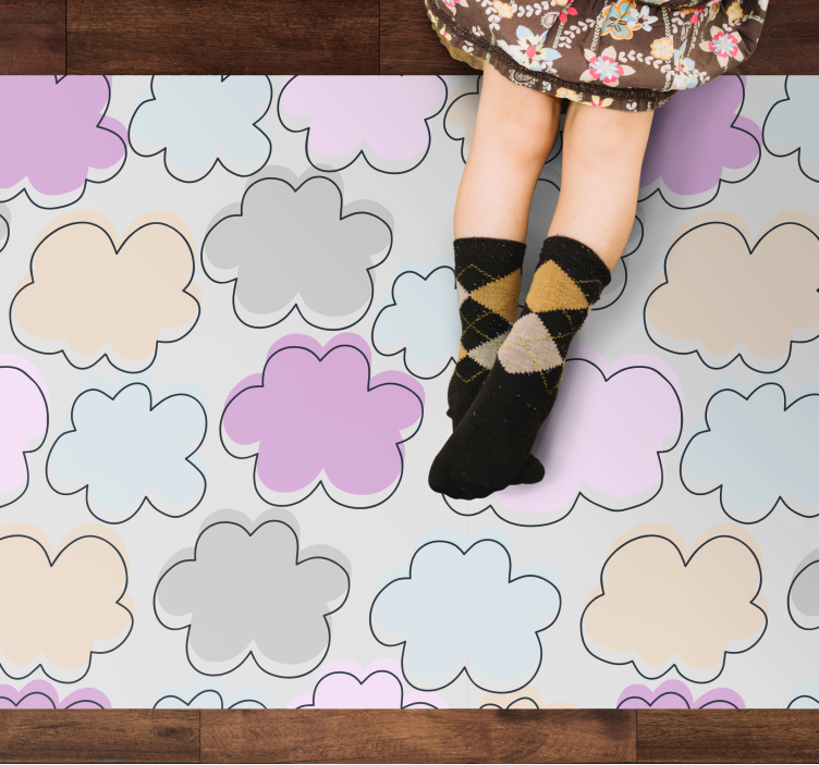 Cloudy Pastel kids vinyl carpet - TenStickers