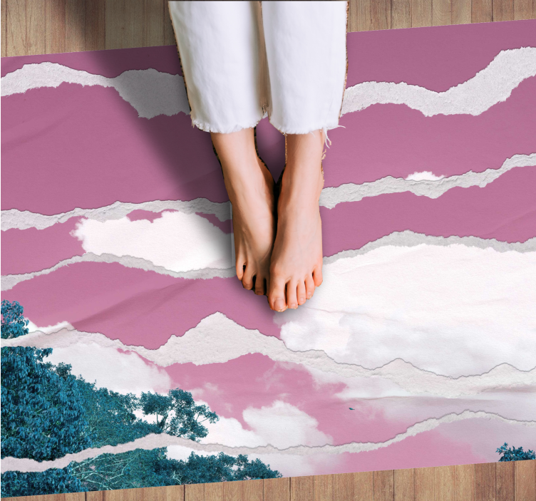 Pink ripped sky nature vinyl carpet - TenStickers