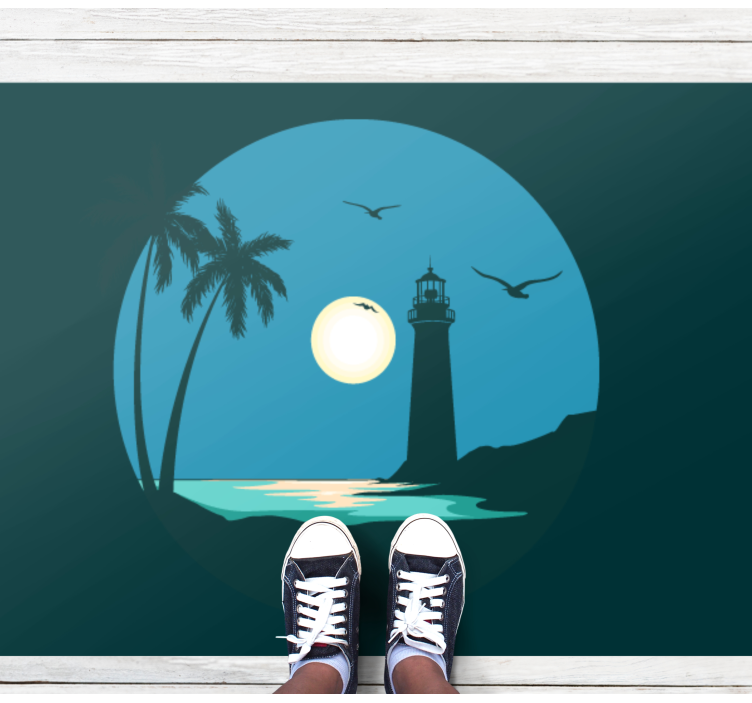 Coastal Lighthouse Scene nature vinyl carpet - TenStickers