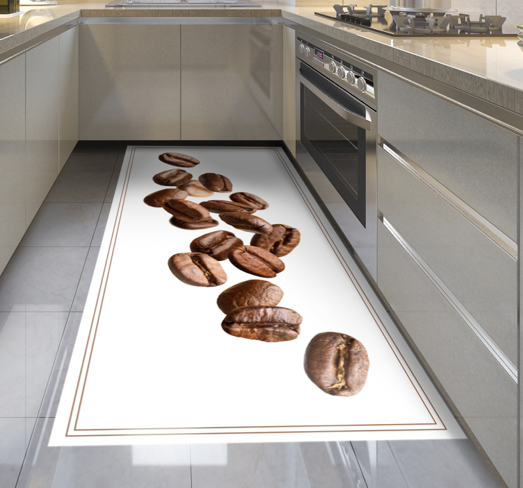 Coffee Bean Trail kitchen vinyl carpet - TenStickers