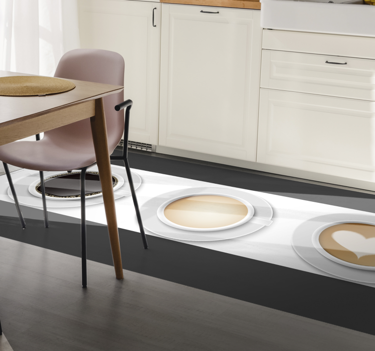 Coffee Cups Runner kitchen vinyl carpet - TenStickers
