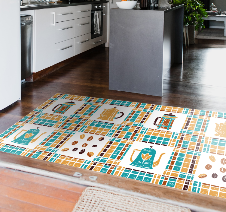 Coffee Pot Mosaic kitchen vinyl carpet - TenStickers