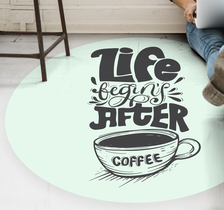 Coffee Quote Motif custom vinyl carpet - TenStickers