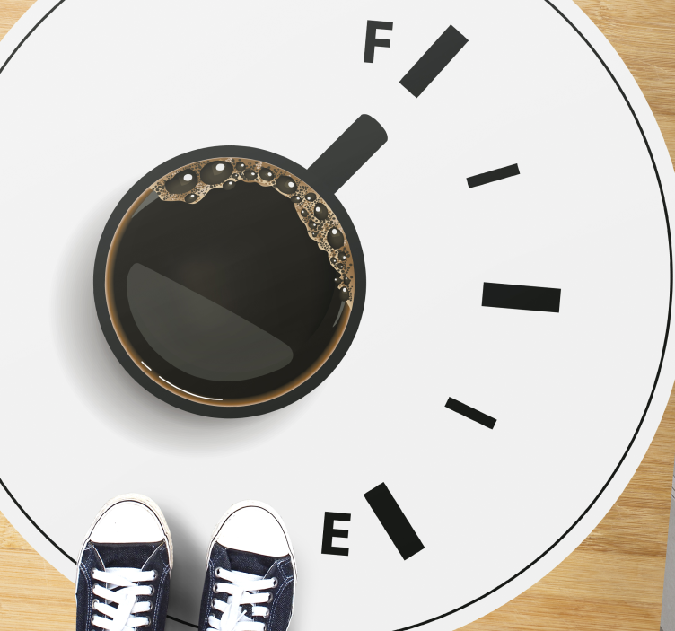 Coffee Time Indicator mosaic vinyl carpet - TenStickers