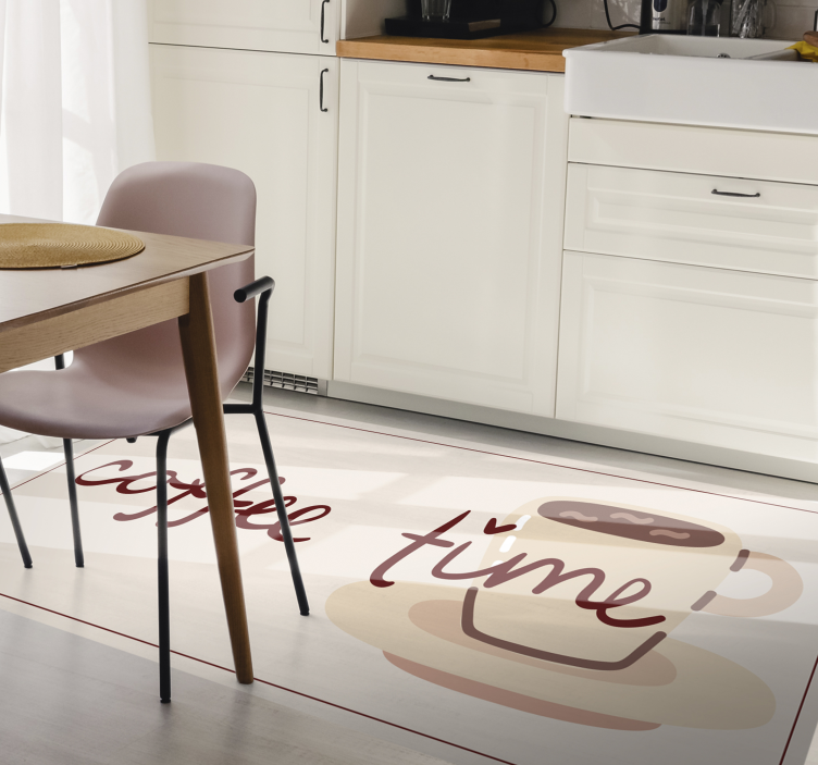 Coffee time kitchen vinyl rug - TenStickers