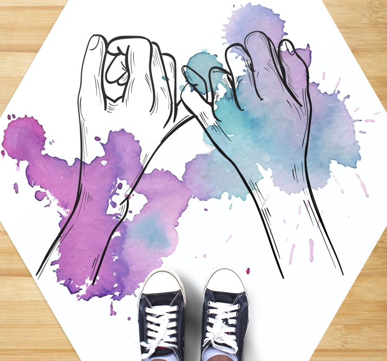 colored fluorescent powder pair lovers rug - TenStickers