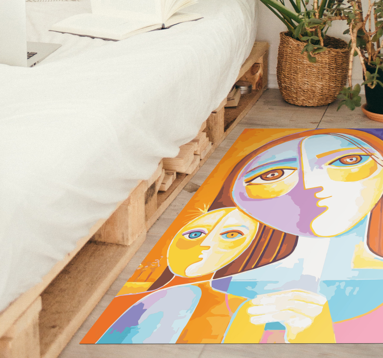 Colorful Abstract Faces mosaic vinyl carpet - TenStickers