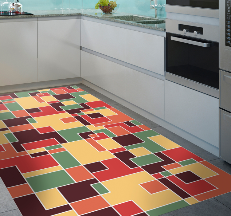 Colorful Abstract geometric vinyl carpet - TenStickers