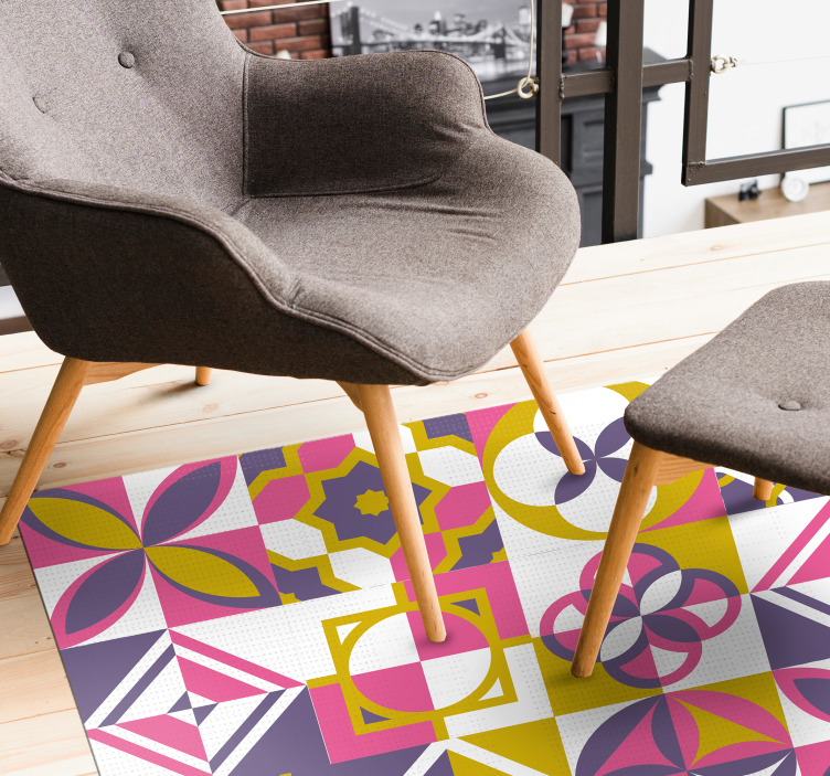 Colorful Abstract Geometry geometric vinyl carpet - TenStickers