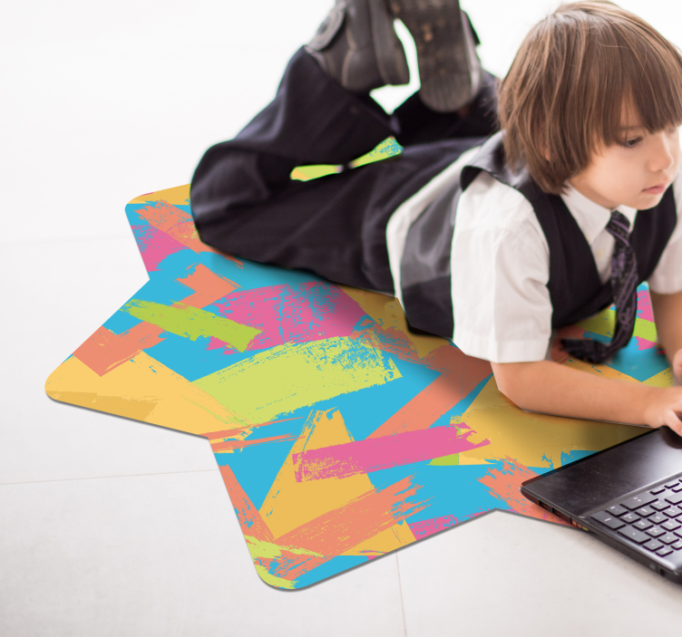 Colorful Abstract Shapes geometric vinyl carpet - TenStickers