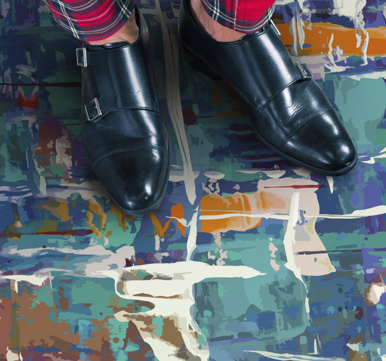 Colorful abstract splash vinyl rug - TenStickers