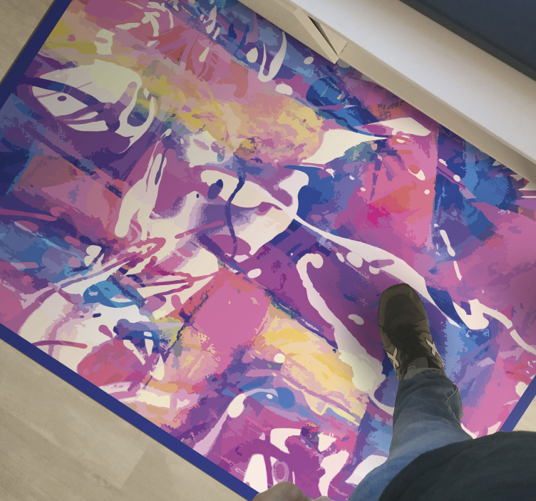 Colorful abstract swirl vinyl rug - TenStickers