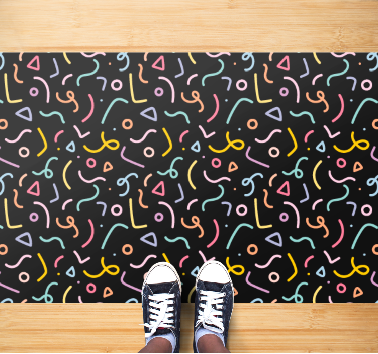Colorful Abstract Swirls geometric vinyl carpet - TenStickers