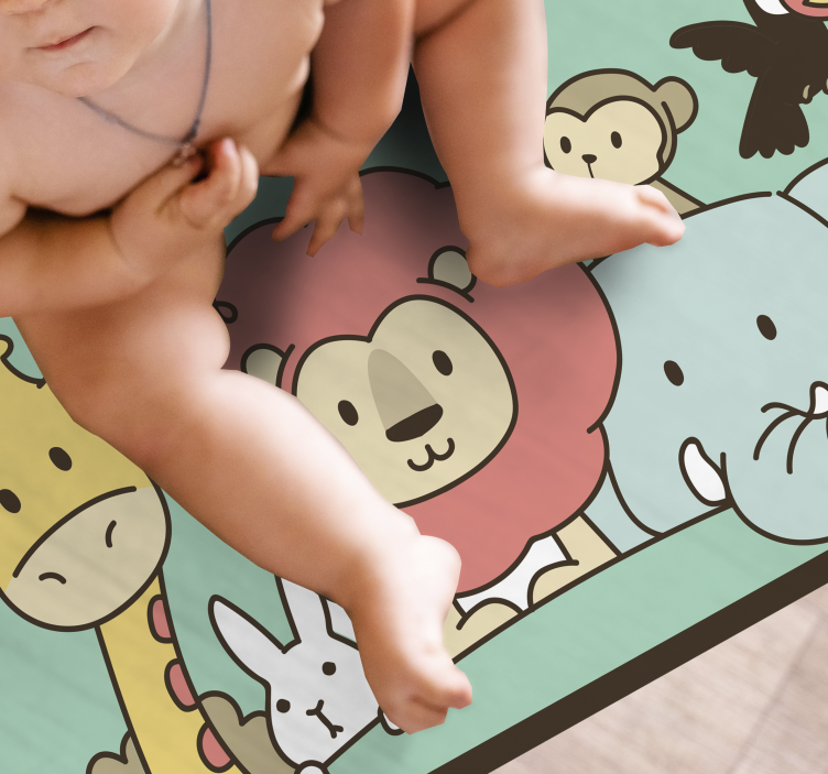 Jungle friends animals kids vinyl carpet - TenStickers