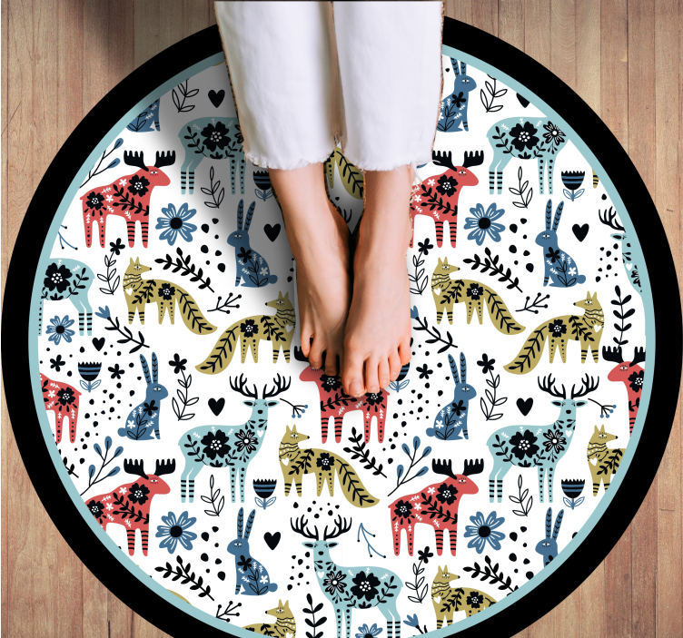 Colorful Animal Patterns nursery vinyl carpet - TenStickers