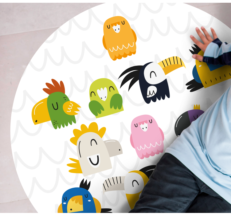 Colorful Bird Faces kids vinyl carpet - TenStickers