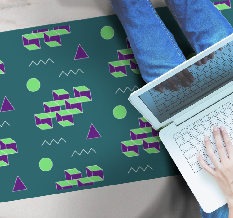 Colorful block shapes vintage vinyl carpet - TenStickers