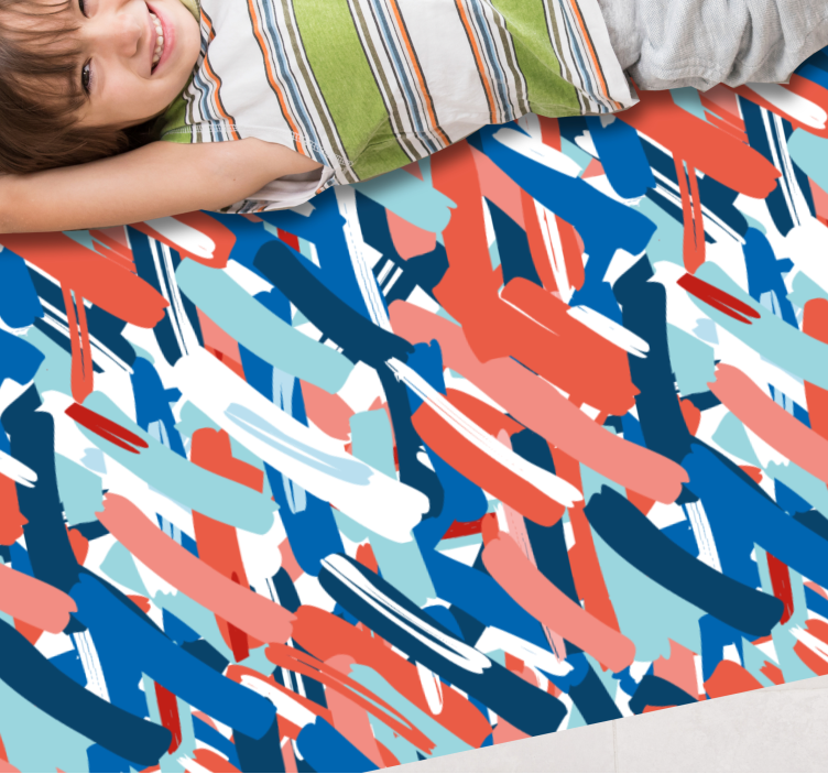 Modern vinyl carpet with vibrant brushstrokes - TenStickers