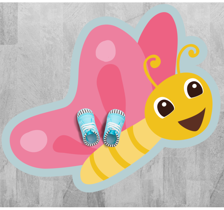 Colorful Butterfly Character kids vinyl carpet - TenStickers