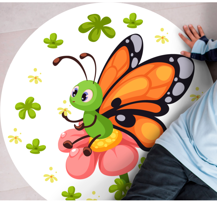 Colorful Butterfly Joy kids vinyl carpet - TenStickers