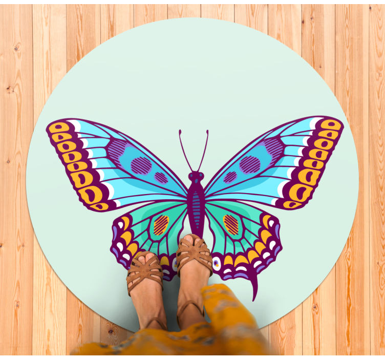Colorful big butterfly animal vinyl carpet - TenStickers