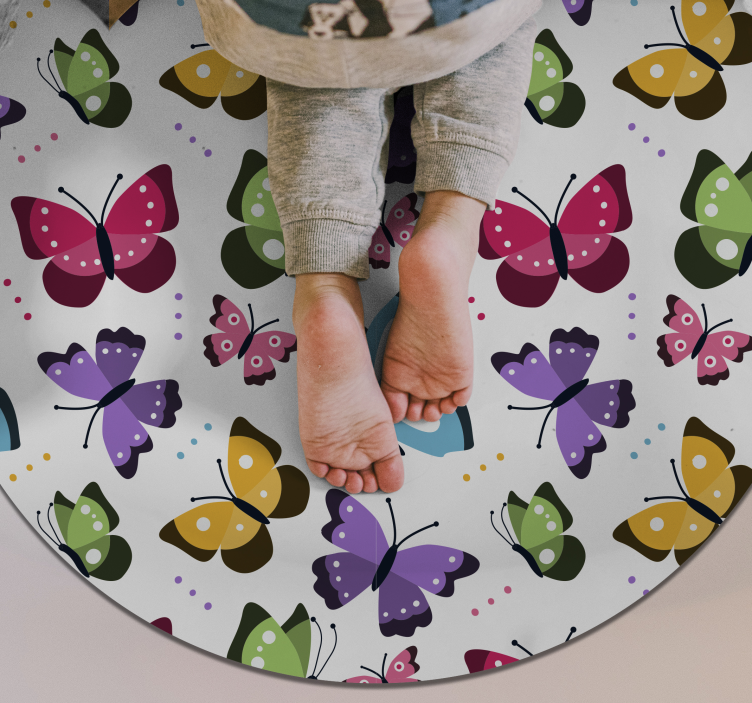 colorful butterfly pattern animal vinyl carpet - TenStickers