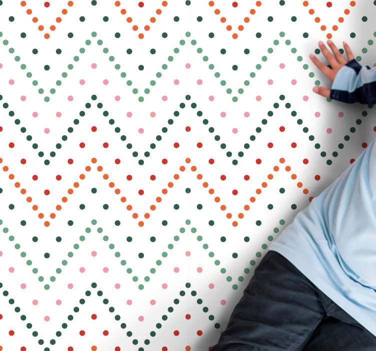 Colorful Chevron Pattern kids vinyl carpet - TenStickers