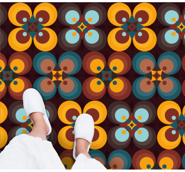 Colorful Circular Pattern tile vinyl carpet - TenStickers