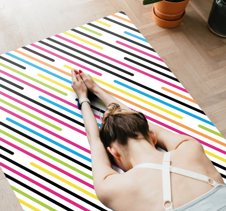 Colorful Diagonal Stripes striped vinyl carpet - TenStickers